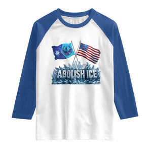 Abolish Ice Minnesota American Flag Raglan Shirt MN Rebel Loon Resistance Protest TS02 White Royal Print Your Wear
