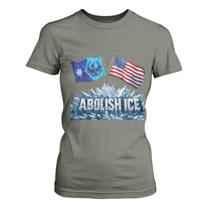Abolish Ice Minnesota American Flag T Shirt For Women MN Rebel Loon Resistance Protest TS02 Military Green Print Your Wear