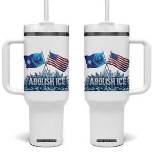 Abolish Ice Minnesota American Flag Tumbler With Handle MN Rebel Loon Resistance Protest TS02 One Size: 40 oz White Print Your Wear