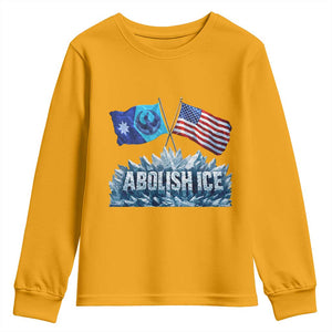 Abolish Ice Minnesota American Flag Youth Sweatshirt MN Rebel Loon Resistance Protest TS02 Gold Print Your Wear