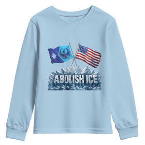Abolish Ice Minnesota American Flag Youth Sweatshirt MN Rebel Loon Resistance Protest TS02 Light Blue Print Your Wear