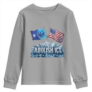 Abolish Ice Minnesota American Flag Youth Sweatshirt MN Rebel Loon Resistance Protest TS02 Sport Gray Print Your Wear