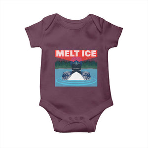 Melt Ice Red Eye Laser Loon Baby Onesie Political Resistance Minnesota Protest TS02 Maroon Print Your Wear