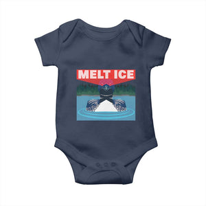 Melt Ice Red Eye Laser Loon Baby Onesie Political Resistance Minnesota Protest TS02 Navy Print Your Wear