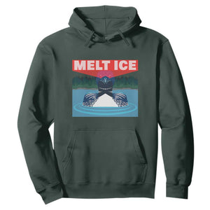 Melt Ice Red Eye Laser Loon Hoodie Political Resistance Minnesota Protest TS02 Dark Forest Green Print Your Wear