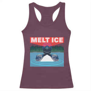 Melt Ice Red Eye Laser Loon Racerback Tank Top Political Resistance Minnesota Protest TS02 Maroon Print Your Wear