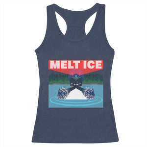 Melt Ice Red Eye Laser Loon Racerback Tank Top Political Resistance Minnesota Protest TS02 Navy Print Your Wear