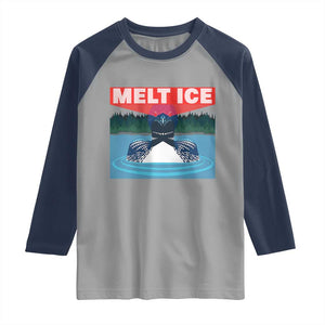 Melt Ice Red Eye Laser Loon Raglan Shirt Political Resistance Minnesota Protest TS02 Sport Gray Navy Print Your Wear