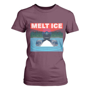 Melt Ice Red Eye Laser Loon T Shirt For Women Political Resistance Minnesota Protest TS02 Maroon Print Your Wear