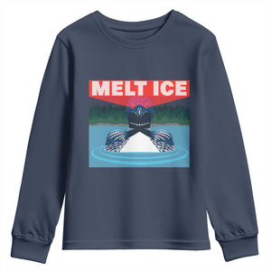 Melt Ice Red Eye Laser Loon Youth Sweatshirt Political Resistance Minnesota Protest TS02 Navy Print Your Wear