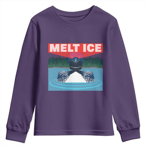 Melt Ice Red Eye Laser Loon Youth Sweatshirt Political Resistance Minnesota Protest TS02 Purple Print Your Wear