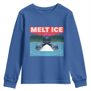 Melt Ice Red Eye Laser Loon Youth Sweatshirt Political Resistance Minnesota Protest TS02 Royal Blue Print Your Wear