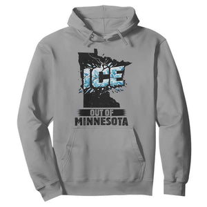 Ice Out of Minnesota Hoodie MN State Map Abolish Ice Protest TS02 Sport Gray Print Your Wear