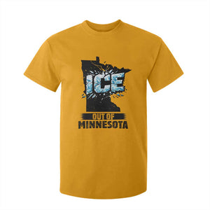 Ice Out of Minnesota T Shirt For Kid MN State Map Abolish Ice Protest TS02 Gold Print Your Wear