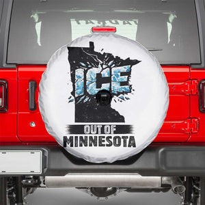 Ice Out of Minnesota Spare Tire Cover MN State Map Abolish Ice Protest TS02 White Print Your Wear