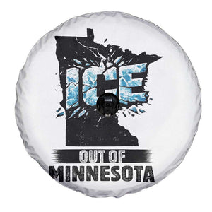 Ice Out of Minnesota Spare Tire Cover MN State Map Abolish Ice Protest TS02 Print Your Wear