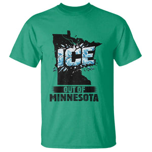 Ice Out of Minnesota T Shirt MN State Map Abolish Ice Protest TS02 Irish Green Print Your Wear