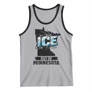 Ice Out of Minnesota Tank Top MN State Map Abolish Ice Protest TS02 Athletic Heather Black Print Your Wear