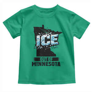 Ice Out of Minnesota Toddler T Shirt MN State Map Abolish Ice Protest TS02 Irish Green Print Your Wear