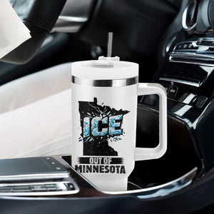 Ice Out of Minnesota Tumbler With Handle MN State Map Abolish Ice Protest TS02 Print Your Wear