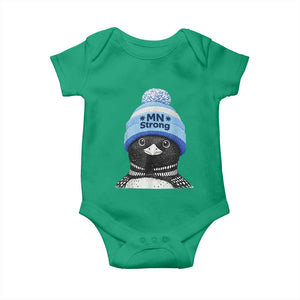 MN Strong Winter Loon with Blue Beanie Baby Onesie Stand with Minnesota Justice Protest TS02 Irish Green Print Your Wear