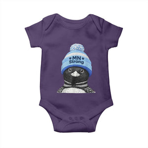 MN Strong Winter Loon with Blue Beanie Baby Onesie Stand with Minnesota Justice Protest TS02 Purple Print Your Wear