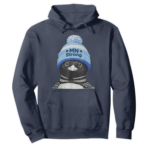 MN Strong Winter Loon with Blue Beanie Hoodie Stand with Minnesota Justice Protest TS02 Navy Print Your Wear