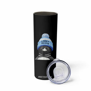 MN Strong Winter Loon with Blue Beanie Skinny Tumbler Stand with Minnesota Justice Protest TS02 Print Your Wear