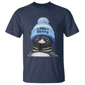 MN Strong Winter Loon with Blue Beanie T Shirt Stand with Minnesota Justice Protest TS02 Navy Print Your Wear
