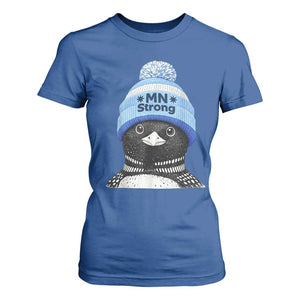 MN Strong Winter Loon with Blue Beanie T Shirt For Women Stand with Minnesota Justice Protest TS02 Royal Blue Print Your Wear