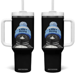 MN Strong Winter Loon with Blue Beanie Tumbler With Handle Stand with Minnesota Justice Protest TS02 One Size: 40 oz Black Print Your Wear