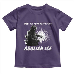 Protect Your Neighbors Abolish Ice Toddler T Shirt Monster Resitance Protest Graphic TS02 Purple Print Your Wear