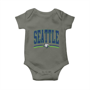 Seattle City Pride Baby Onesie Vintage Game Day Sports Fan Style TS02 Military Green Print Your Wear