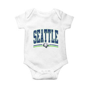 Seattle City Pride Baby Onesie Vintage Game Day Sports Fan Style TS02 White Print Your Wear