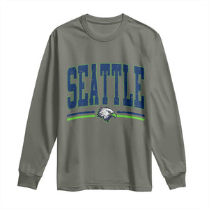 Seattle City Pride Long Sleeve Shirt Vintage Game Day Sports Fan Style TS02 Military Green Print Your Wear