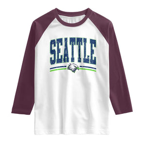 Seattle City Pride Raglan Shirt Vintage Game Day Sports Fan Style TS02 White Maroon Print Your Wear