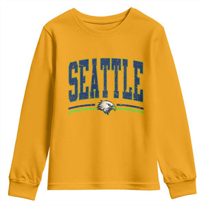 Seattle City Pride Youth Sweatshirt Vintage Game Day Sports Fan Style TS02 Gold Print Your Wear