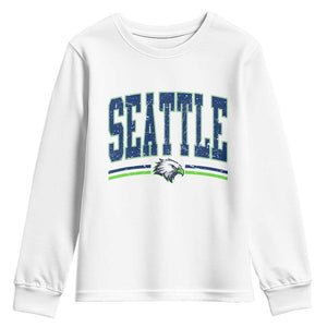 Seattle City Pride Youth Sweatshirt Vintage Game Day Sports Fan Style TS02 White Print Your Wear