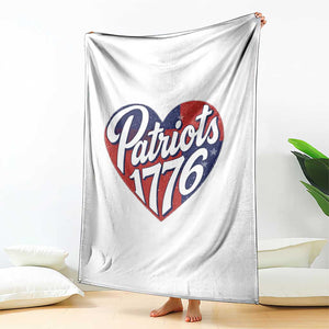 Patriots 1776 Red and Blue Heart Throw Blanket Classic Patriotic Sports Fan Style TS02 Print Your Wear