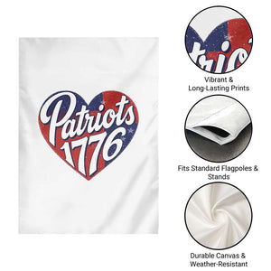 Patriots 1776 Red and Blue Heart Garden Flag Classic Patriotic Sports Fan Style TS02 Print Your Wear