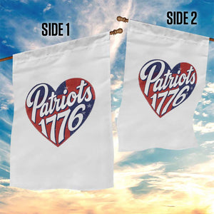 Patriots 1776 Red and Blue Heart Garden Flag Classic Patriotic Sports Fan Style TS02 Print Your Wear
