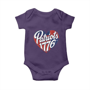 Patriots 1776 Red and Blue Heart Baby Onesie Classic Patriotic Sports Fan Style TS02 Purple Print Your Wear