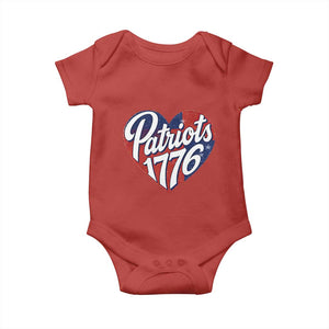 Patriots 1776 Red and Blue Heart Baby Onesie Classic Patriotic Sports Fan Style TS02 Red Print Your Wear