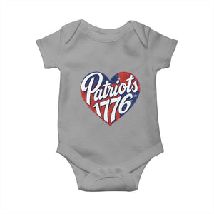 Patriots 1776 Red and Blue Heart Baby Onesie Classic Patriotic Sports Fan Style TS02 Sport Gray Print Your Wear