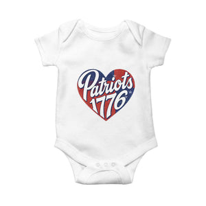 Patriots 1776 Red and Blue Heart Baby Onesie Classic Patriotic Sports Fan Style TS02 White Print Your Wear