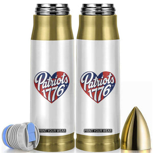 Patriots 1776 Red and Blue Heart Bullet Tumbler Classic Patriotic Sports Fan Style TS02 White Print Your Wear