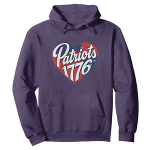 Patriots 1776 Red and Blue Heart Hoodie Classic Patriotic Sports Fan Style TS02 Purple Print Your Wear