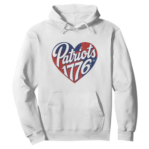 Patriots 1776 Red and Blue Heart Hoodie Classic Patriotic Sports Fan Style TS02 White Print Your Wear