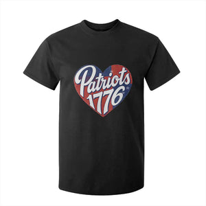 Patriots 1776 Red and Blue Heart T Shirt For Kid Classic Patriotic Sports Fan Style TS02 Black Print Your Wear