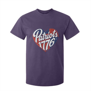 Patriots 1776 Red and Blue Heart T Shirt For Kid Classic Patriotic Sports Fan Style TS02 Purple Print Your Wear